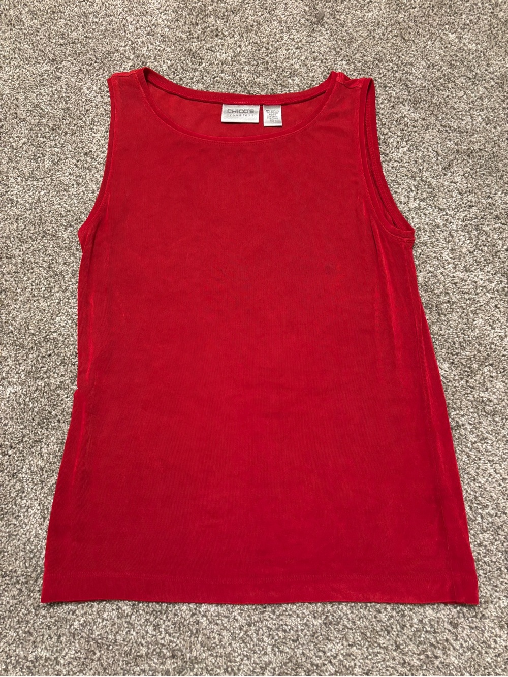 Chico's Travelers Red Sleeveless Tank Size 1